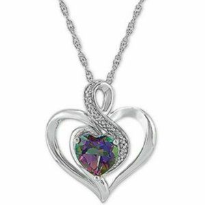 1.5 Carat Mystic Topaz Sterling Silver 18 Necklace